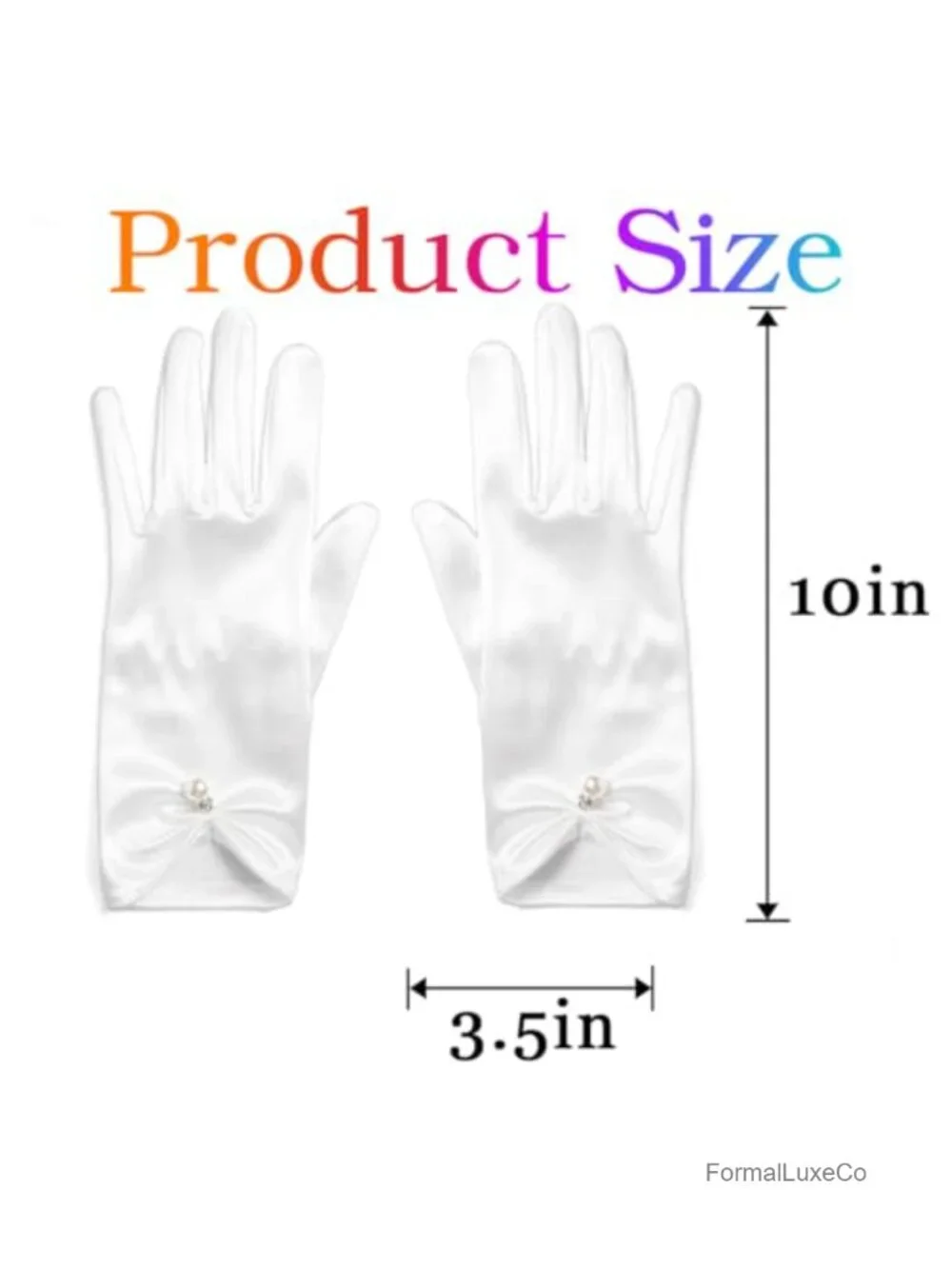 Short Satin Wedding Gloves with Pearl Bridal Gloves for Women Evening Party